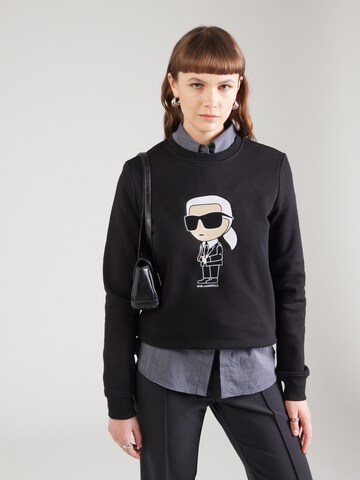 Felpa 'Ikonik 2.0' di Karl Lagerfeld in nero: frontale