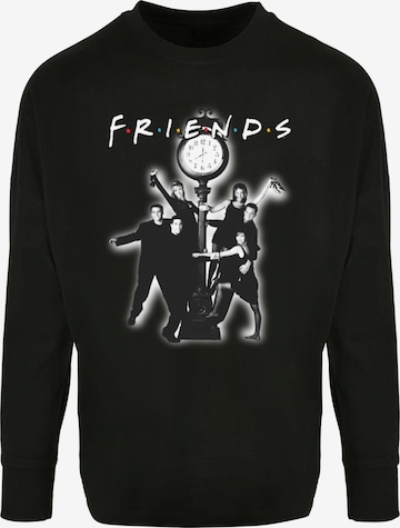 ABSOLUTE CULT Shirt 'Friends - Clock Mono Photo' in Zwart: voorkant