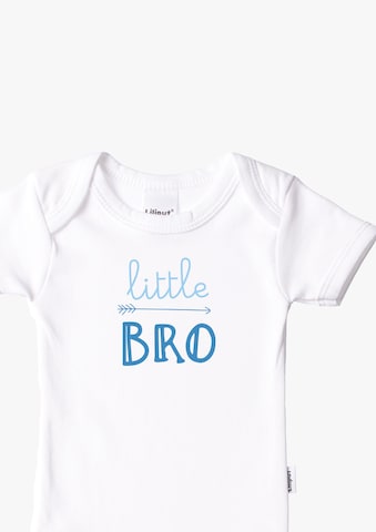 LILIPUT Sommerlicher Kurzarmbody mit 'little BRO'-Print in Weiß