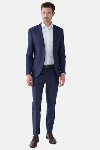 Steffen Klein Slimfit Pak in Blauw: voorkant