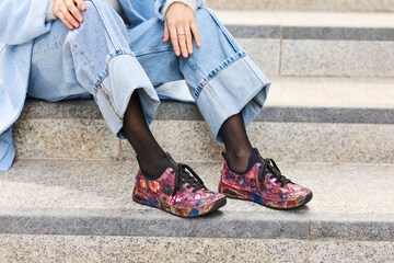 Baskets basses Rieker en rose