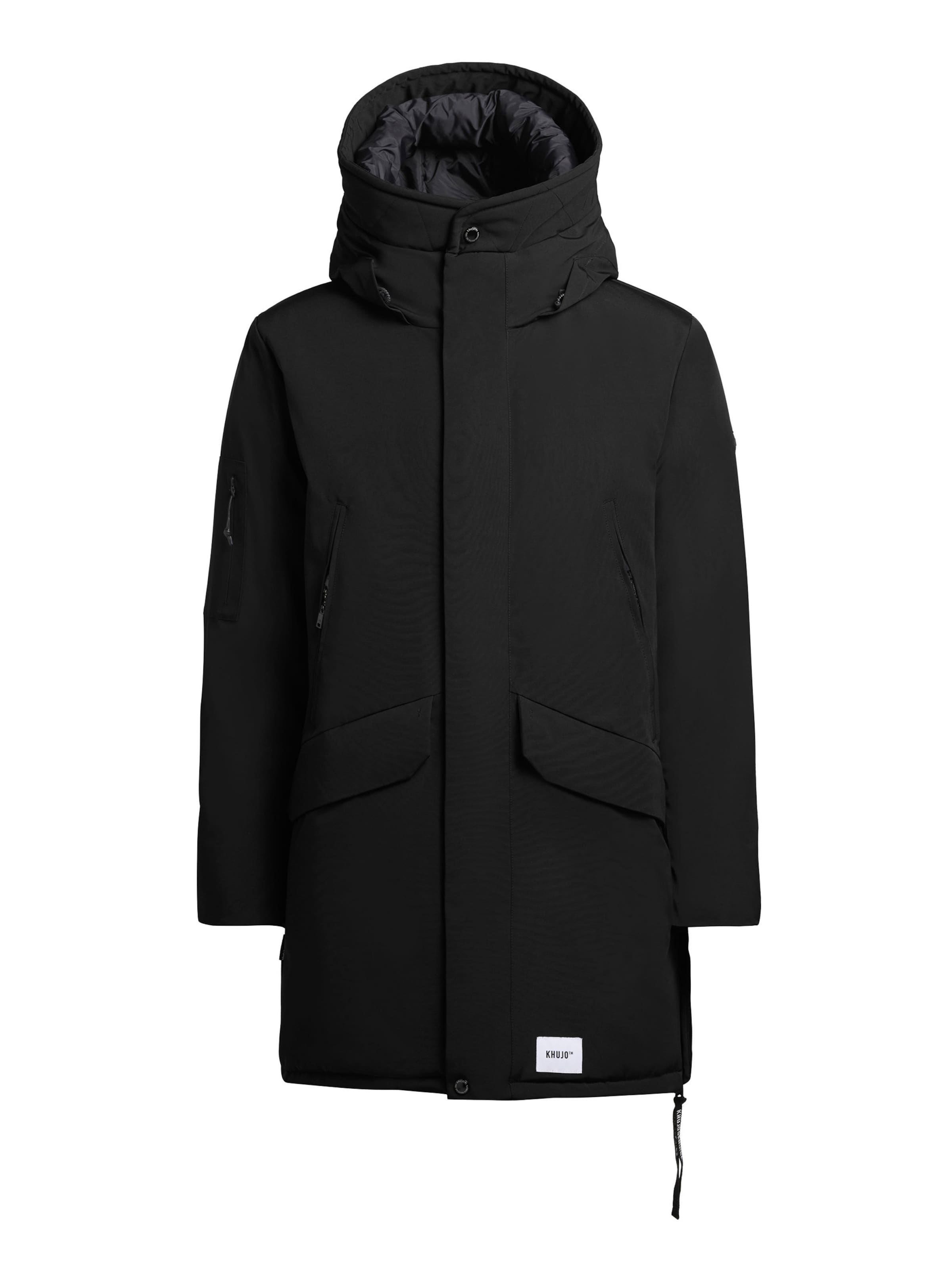 khujo Χειμερινό παλτό 'Dachs' σε μαύρο: μπροστά