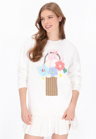 Sweat-shirt MYMO en blanc : devant