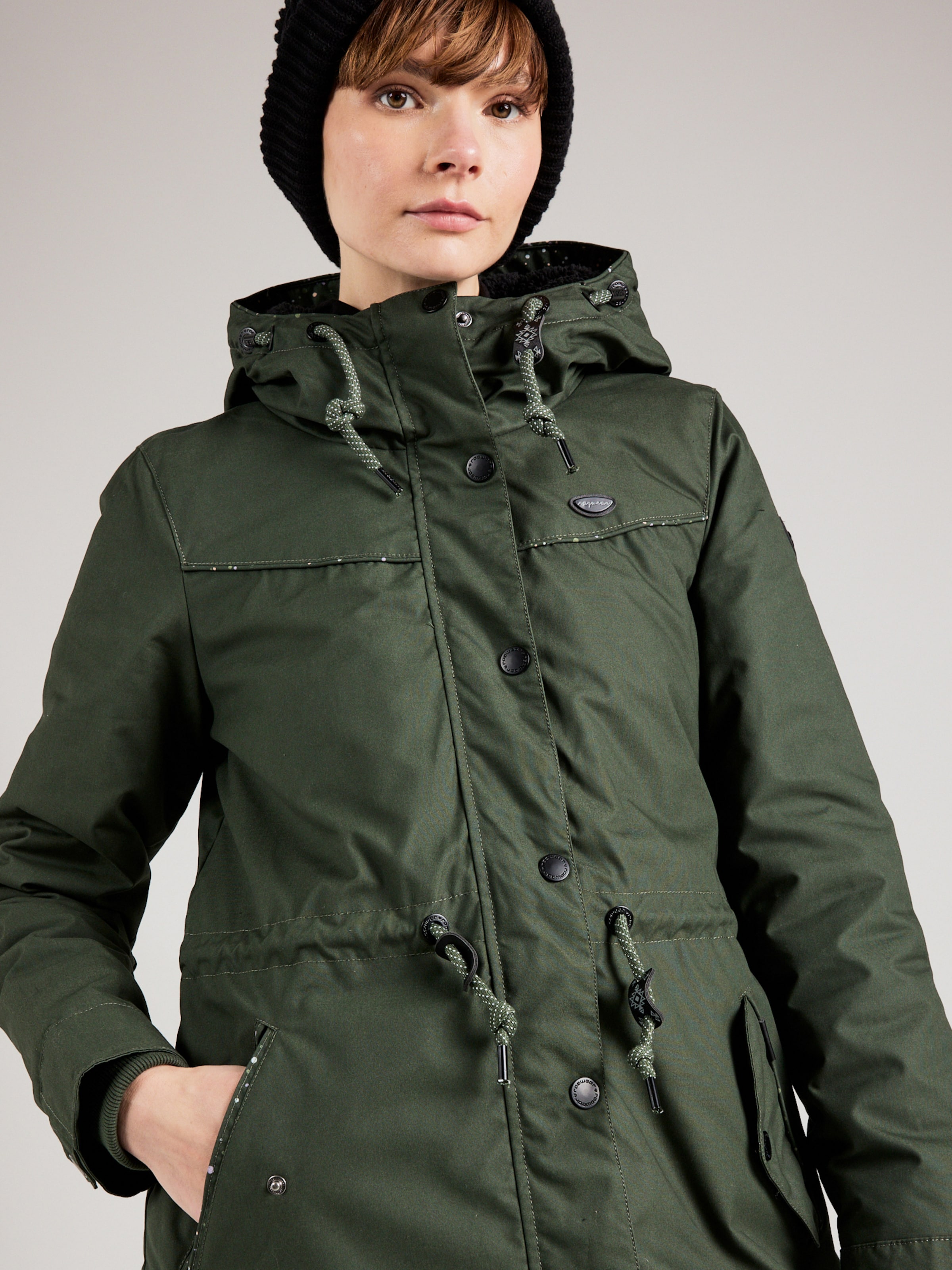 Dark green parka sales