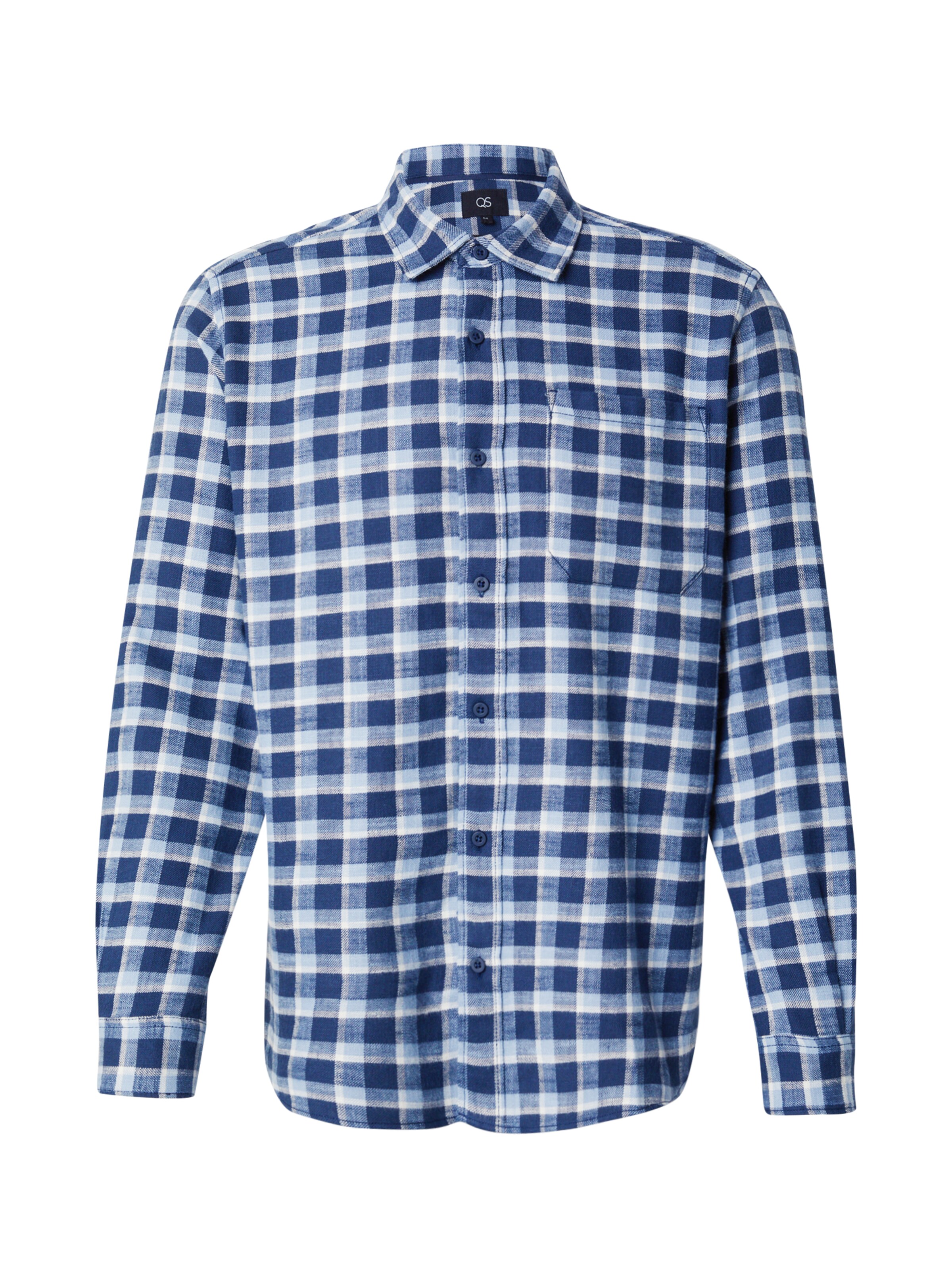 QS Средняя посадка Рубашка в Синий: спереди