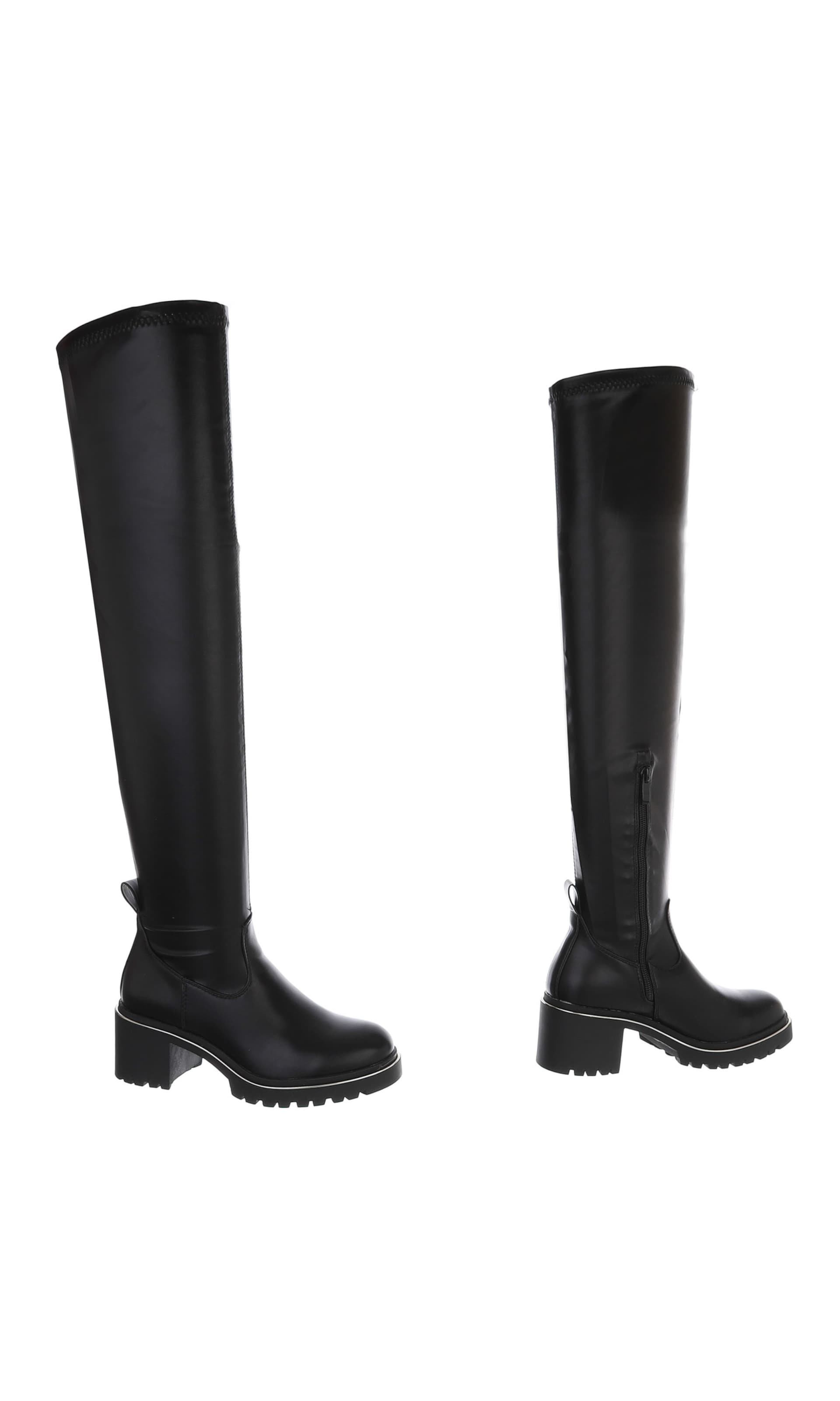 Ital-Design Overknees in Schwarz