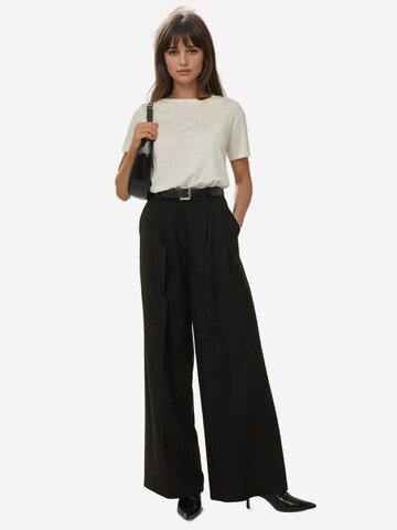 Wide leg Pantaloni con piega frontale di Hiccup in nero: frontale