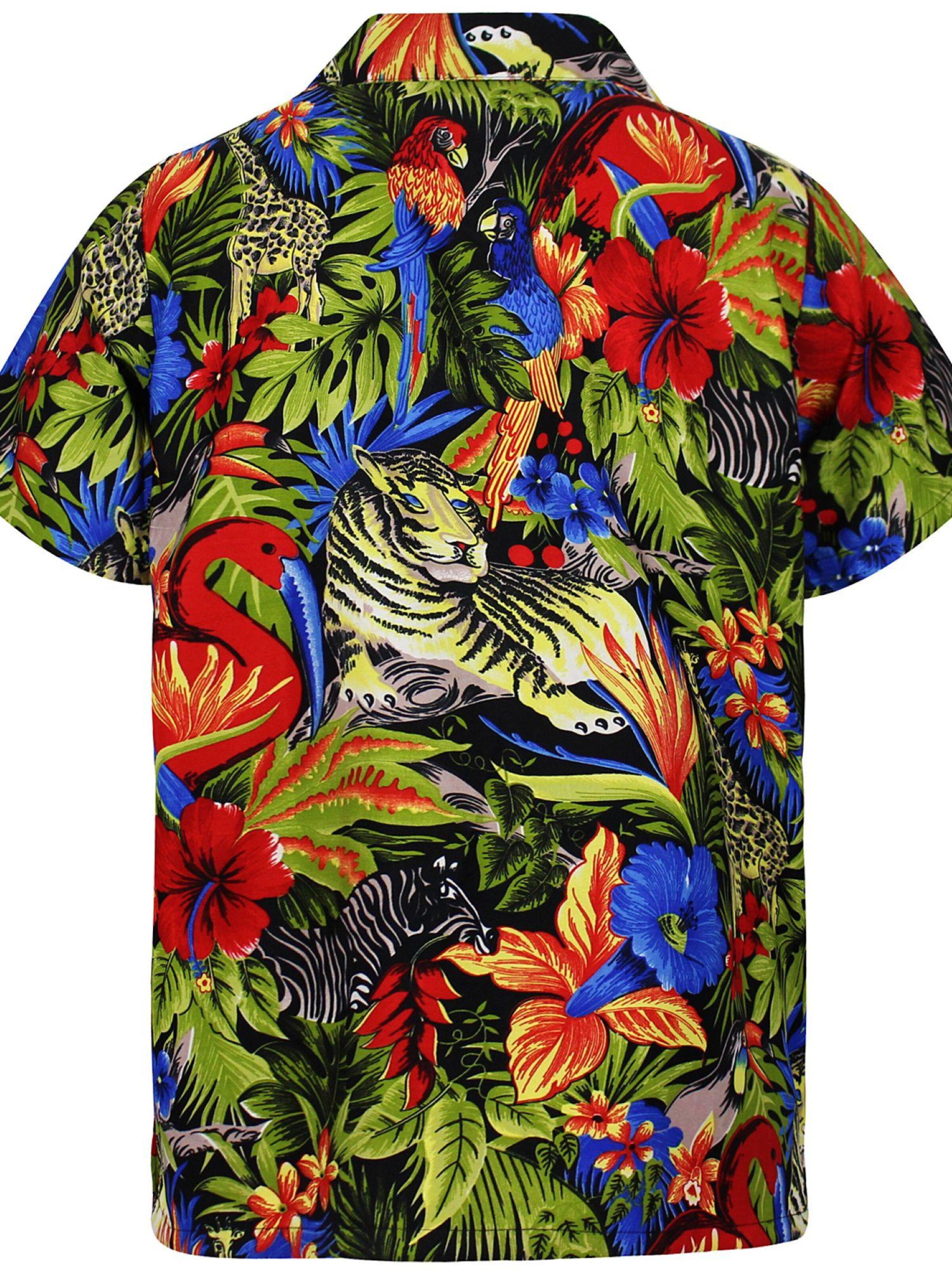 King Kameha Shirt 'Jungle' in Black