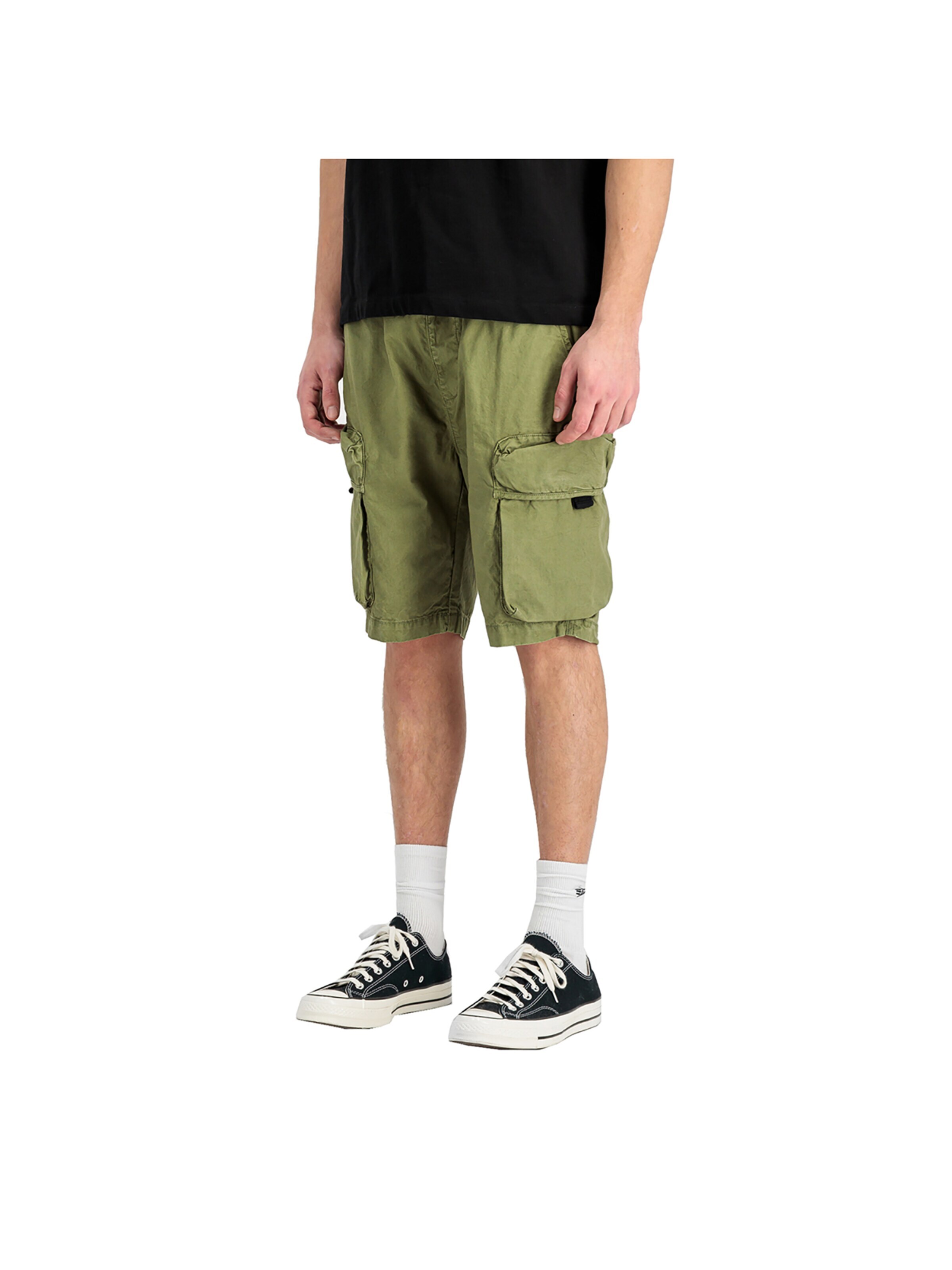 ALPHA INDUSTRIES Regular Pants 'Division' in Green: front