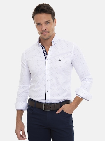 Sir Raymond Tailor Slim fit Button Up Shirt 'Risor' in White: front