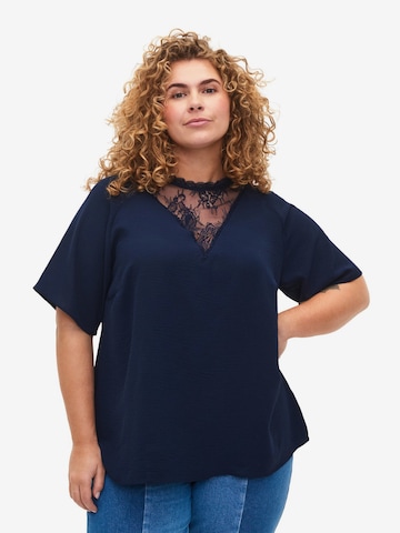 Zizzi - Blusa 'CAKAMMA' em azul: frente