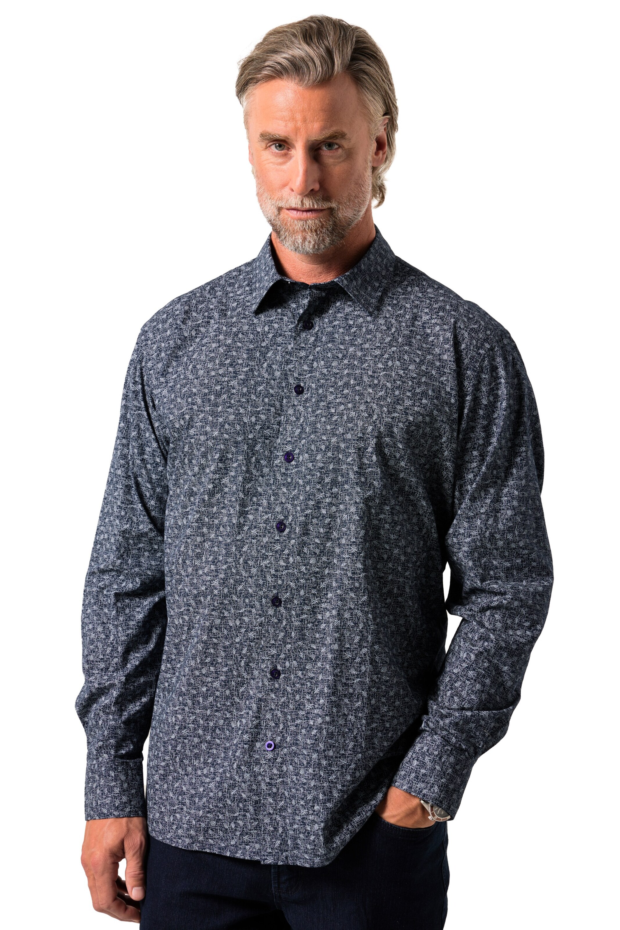 Boston Park Comfort fit Overhemd in Blauw: voorkant