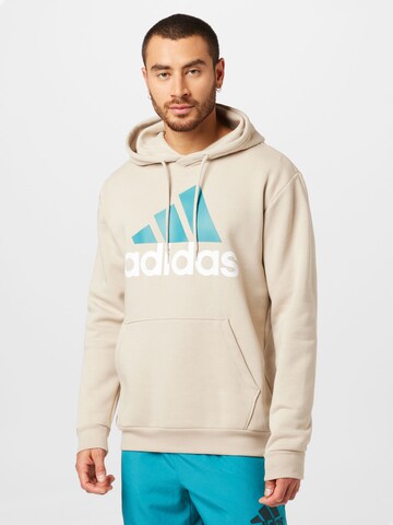 ADIDAS SPORTSWEAR Athletic Sweatshirt 'Essentials Fleece Big Logo' in Beige: front