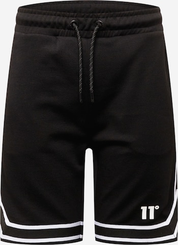 11 Degrees Pants in Black: front