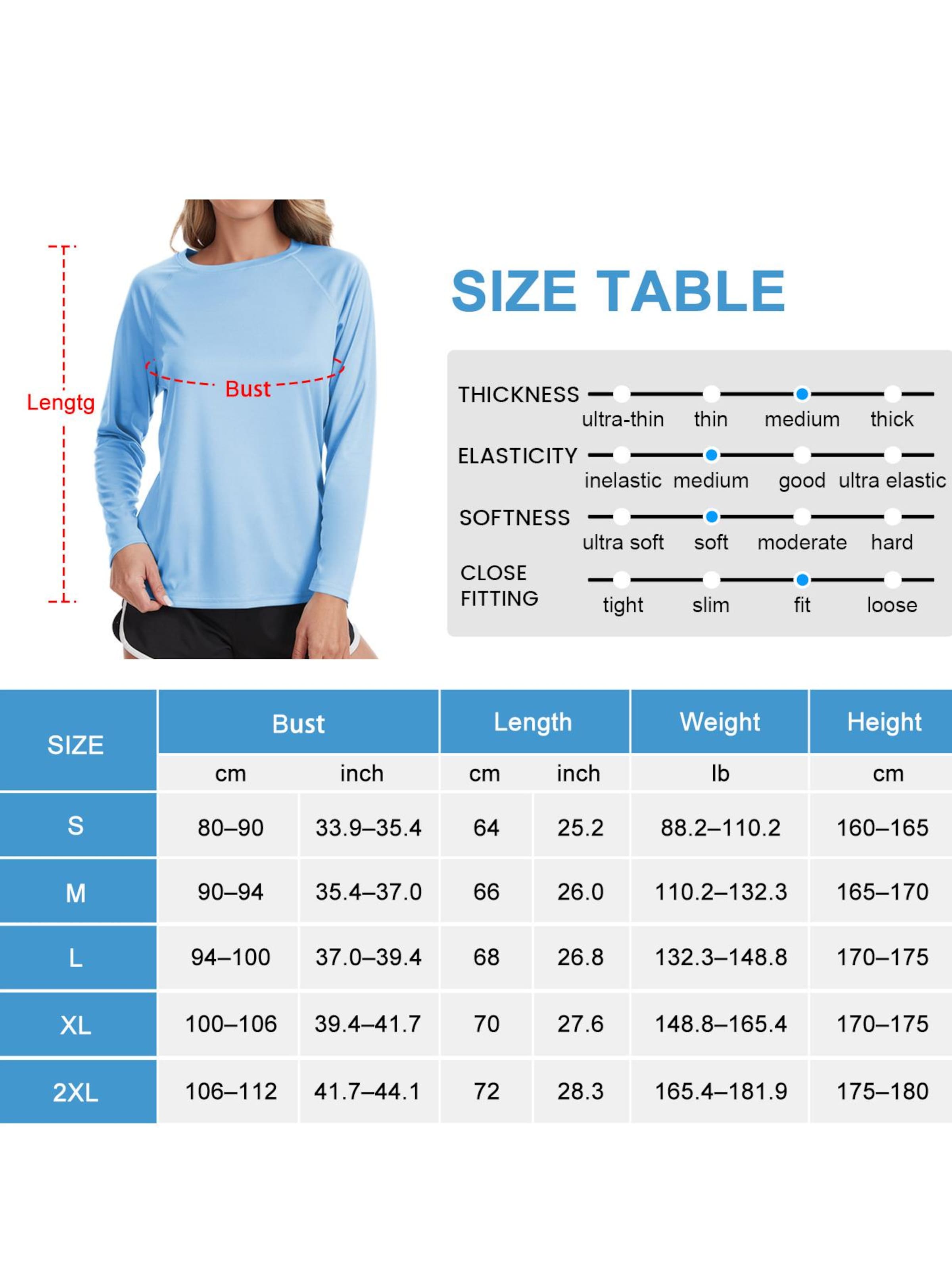 MEETWEE Sporttop 'UV Protection Shirt' in Blauw