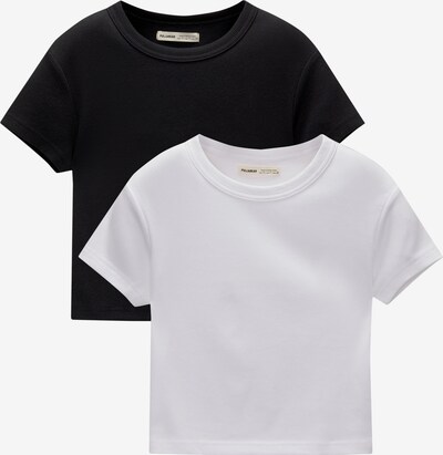 Pull&Bear T-Shirt in schwarz / weiß, Produktansicht