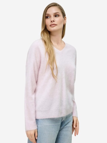 BELLEMERE NEW YORK Pullover 'Pullover aus gebürsteter Seide und Kaschmir mit V-Ausschnitt'‌‌‌‌‌ in Pink