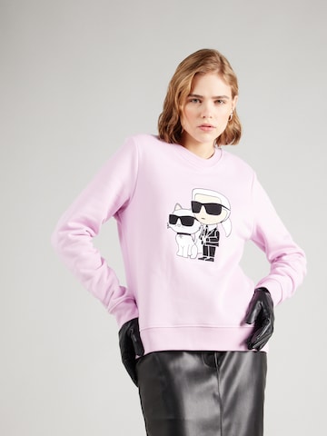 Karl Lagerfeld Sweatshirt 'Ikonik 2.0' i lila: framsida