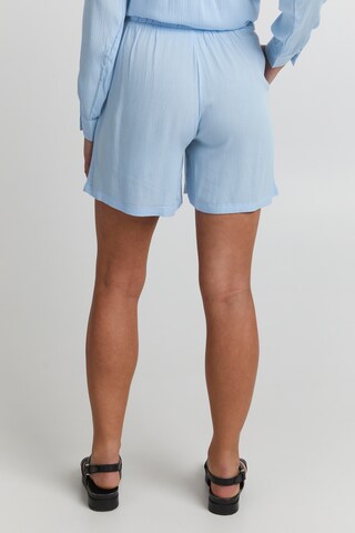 ICHI Wide Leg Shorts 'IHMARRAKECH' in Blau