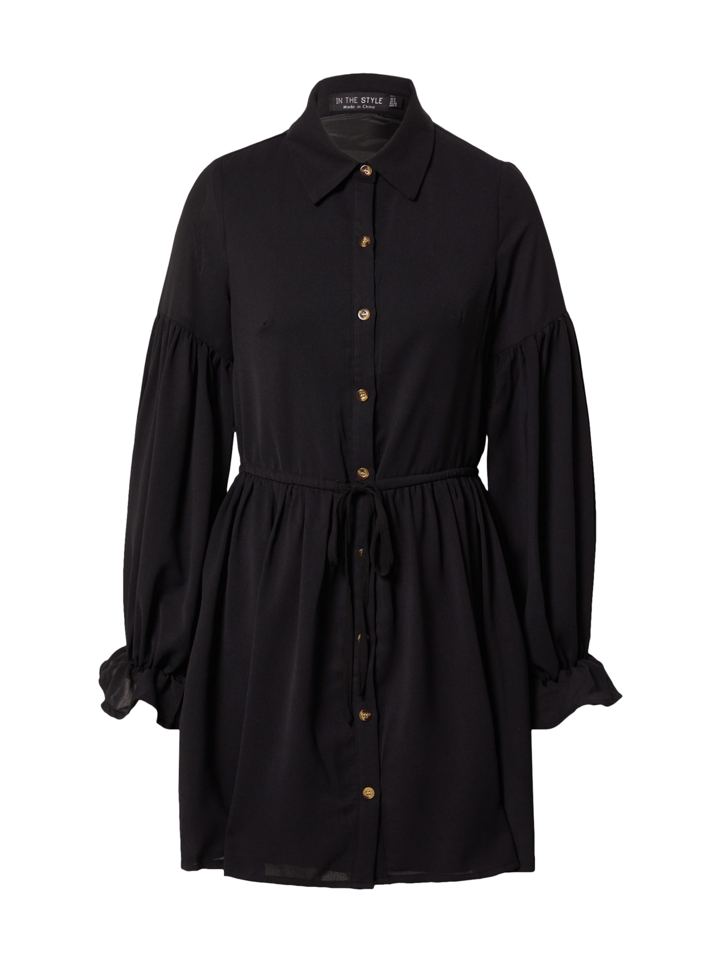 In The Style Рокля тип риза 'JOSSA' в черно: отпред