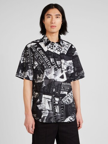 Versace Jeans Couture Comfort fit Button Up Shirt in Black: front