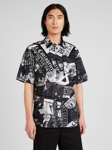 Versace Jeans Couture Comfort fit Button Up Shirt in Black: front