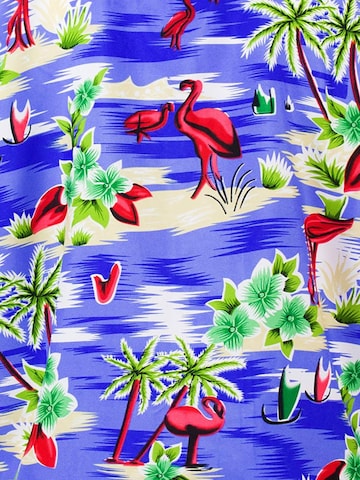 King Kameha Wrap 'Flamingos' in Blue