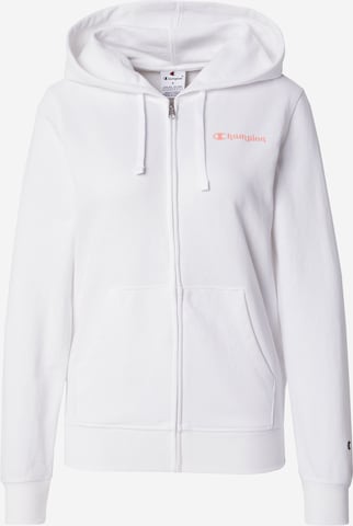Champion Authentic Athletic Apparel Sweatjacke in Weiß: Vorderseite