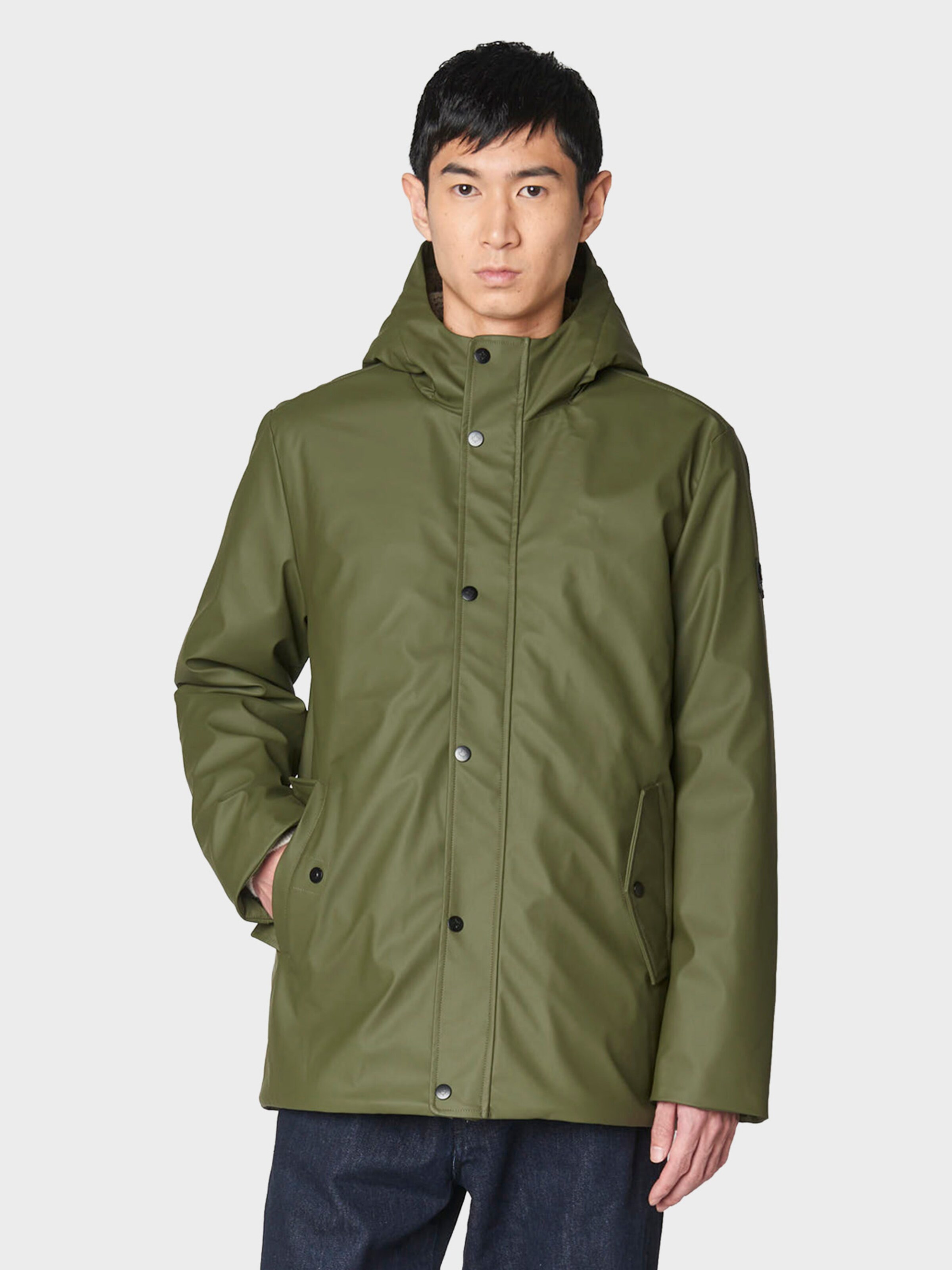 Canadian Classics Between-seasons parka 'Galahad' in Green: front