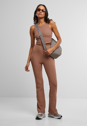 Urban Classicsregular Tajice ' Ladies Flared Leggings Rib ' - smeđa boja