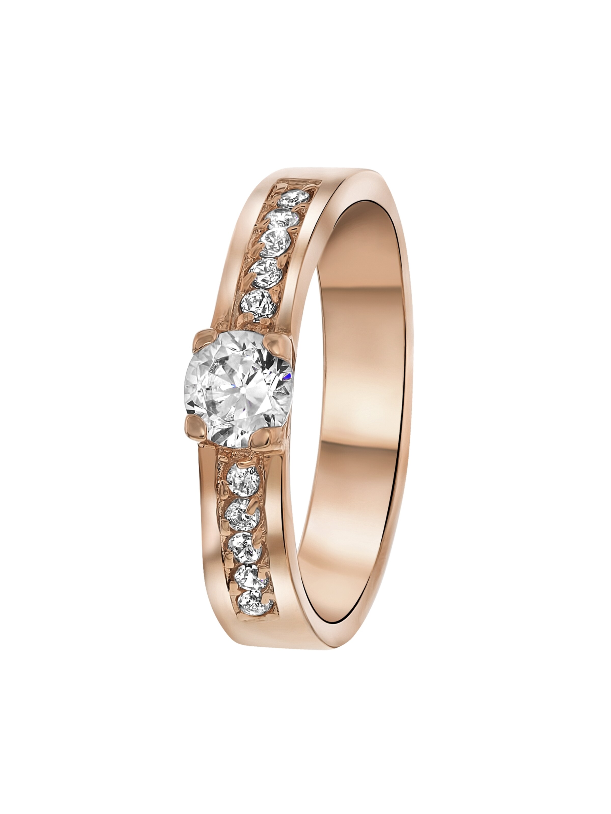 Lucardi Ring 'Florence' in Goud: voorkant