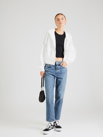 GAP Zip-Up Hoodie 'ABBREVIATED' in White