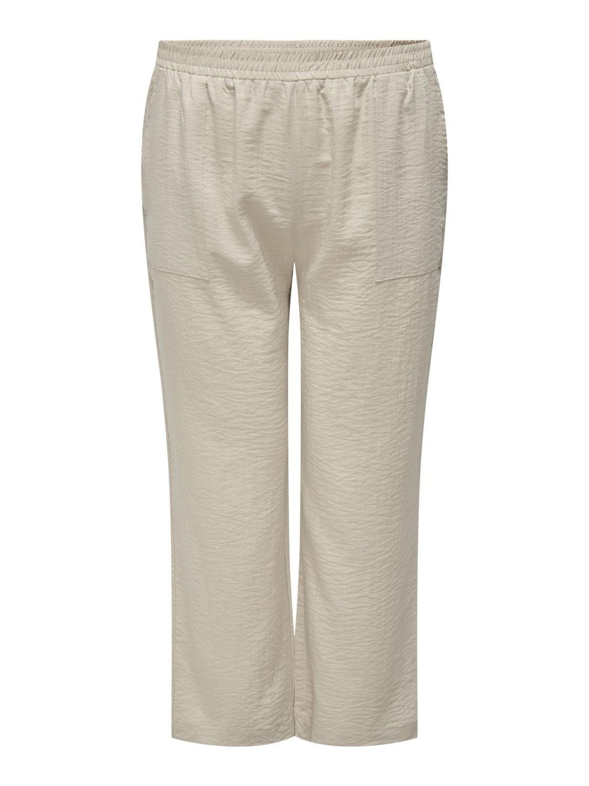 ONLY Carmakoma Regular Trousers in Beige: front