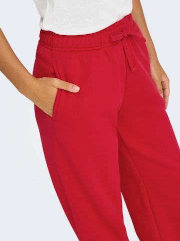 ONLY - Perna larga Calças 'ONLBEST' em vermelho