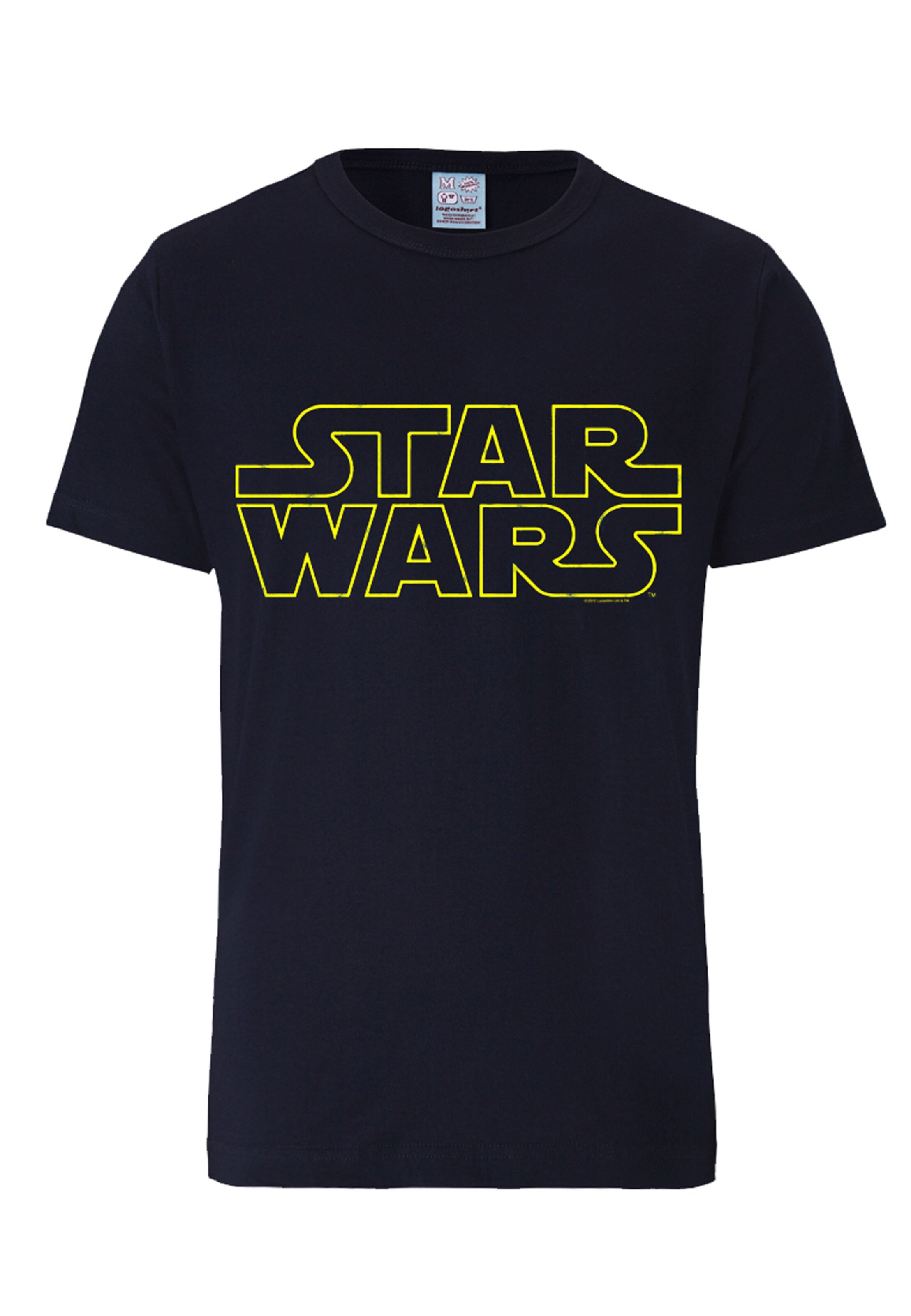 LOGOSHIRT Shirt 'Star Wars Logo' in Blauw: voorkant
