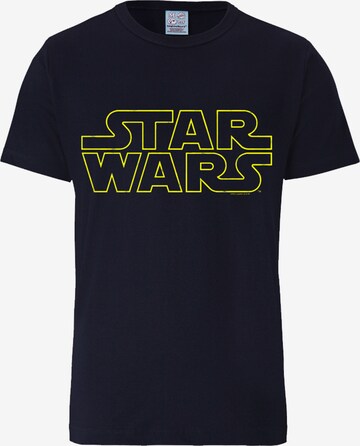 LOGOSHIRT Shirt 'Star Wars Logo' in Blauw: voorkant