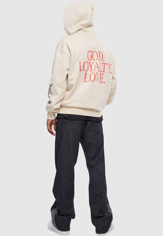 Sweat-shirt 'God Loyalty Love' MT Upscale en beige