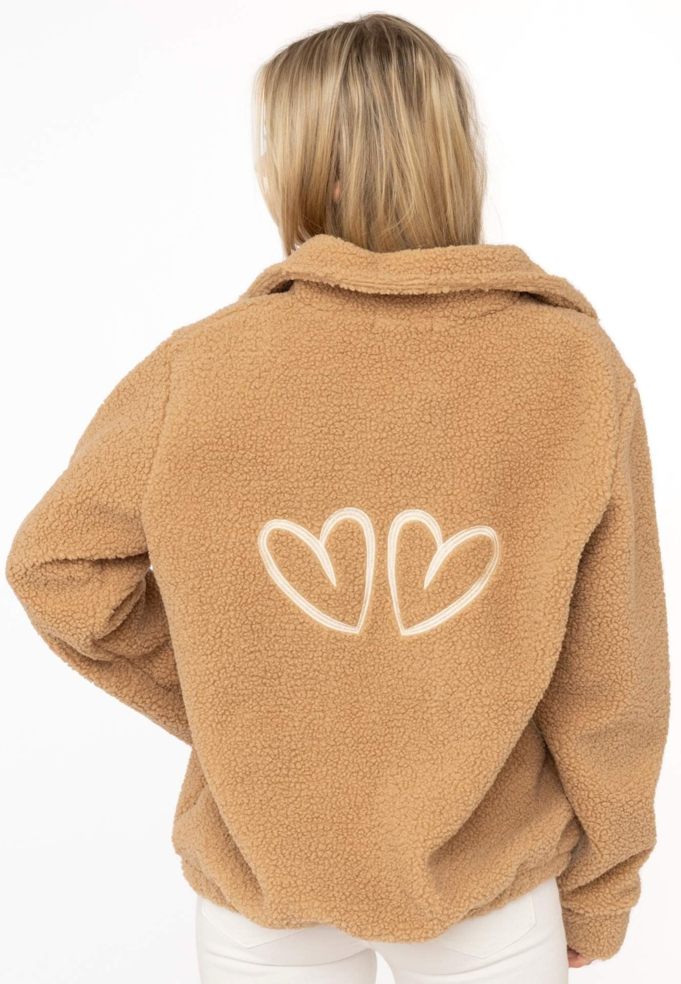 Sweat-shirt Zwillingsherz en beige : derrière