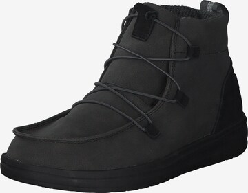 HEY DUDE Lace-Up Ankle Boots '12189' in Black: front
