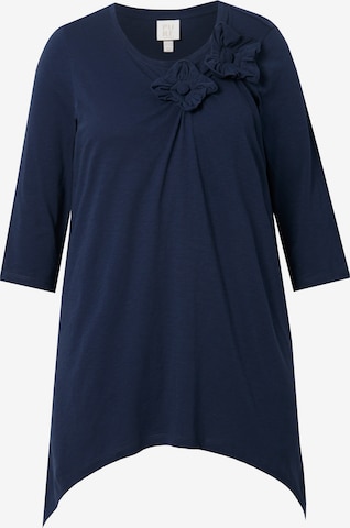 T-shirt Ulla Popken en bleu : devant