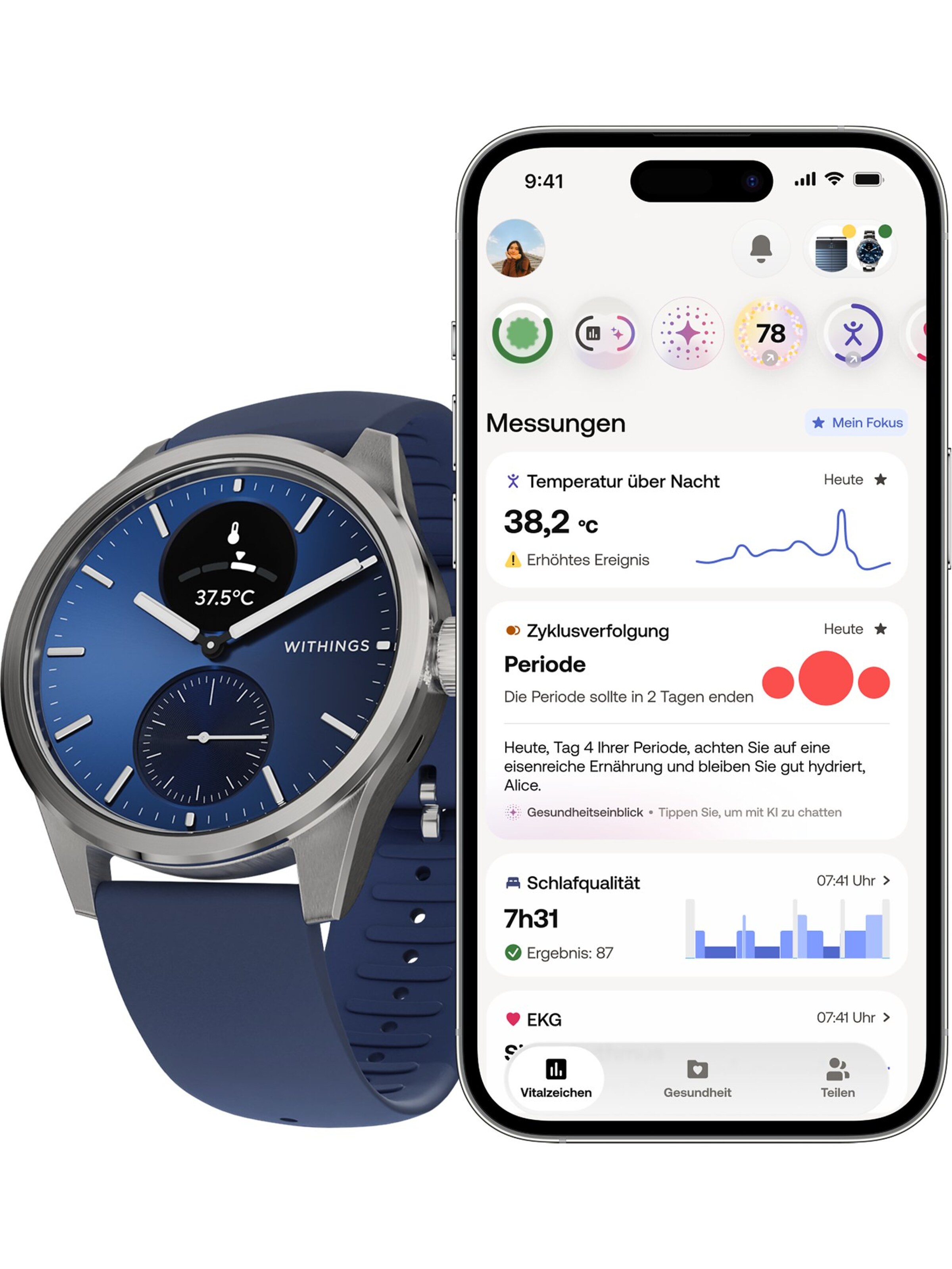 Withings Digitaluhr in Blau
