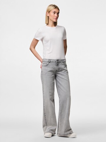 PIECES Wide leg Jeans 'PCSelma' in Grey