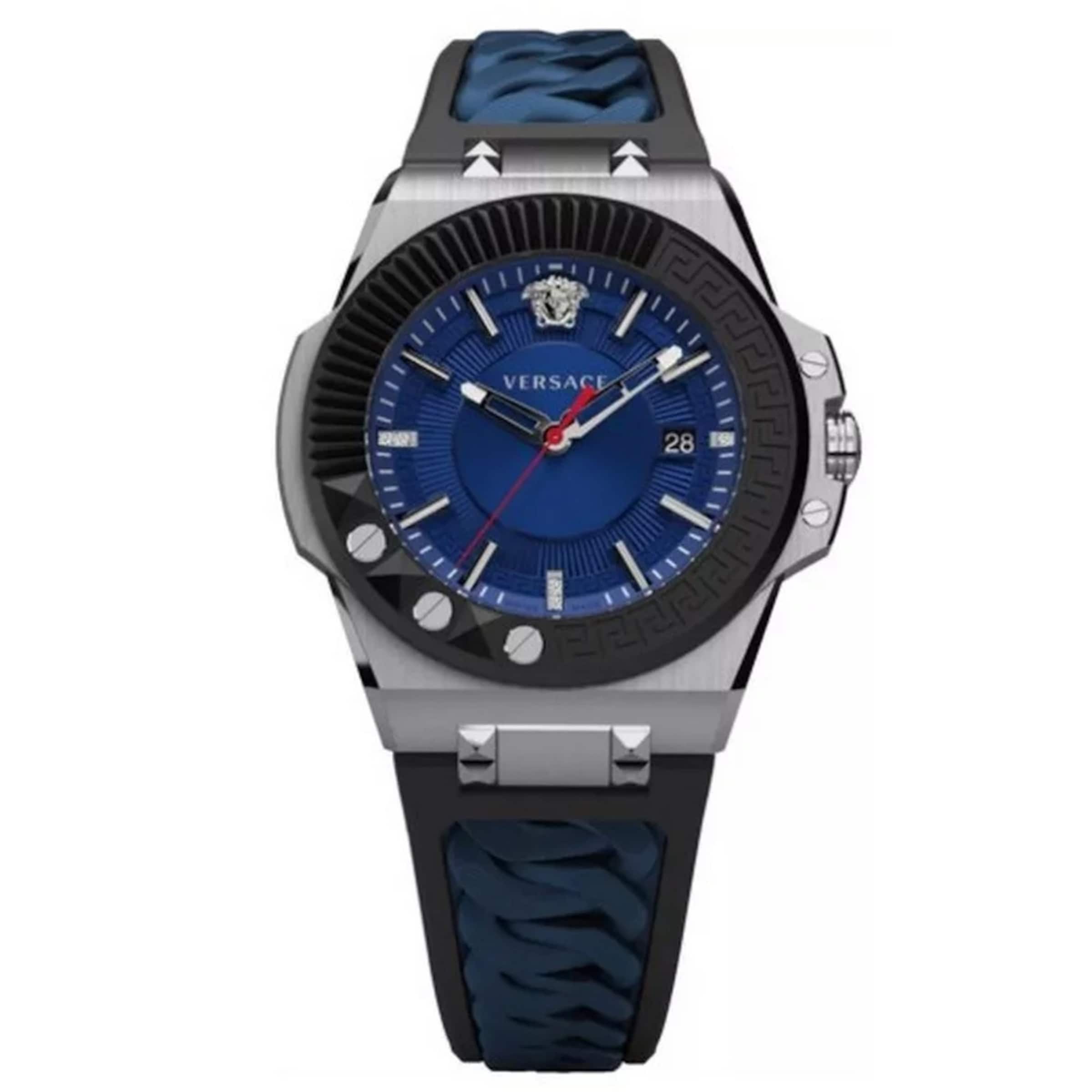 VERSACE Analog watch in Navy / Black / Silver, Item view