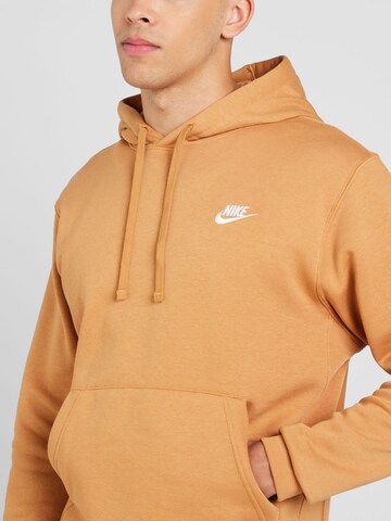 Nike Sportswear Rovný strih Mikina 'CLUB FLEECE' - Hnedá