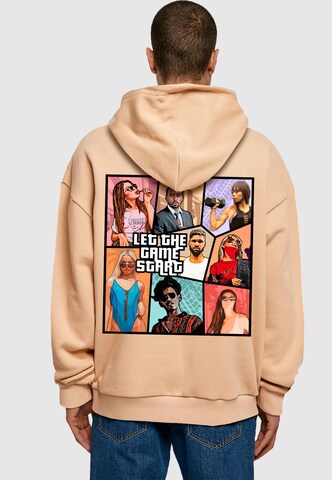 Sweat-shirt 'Grand Collage' Merchcode en beige : devant