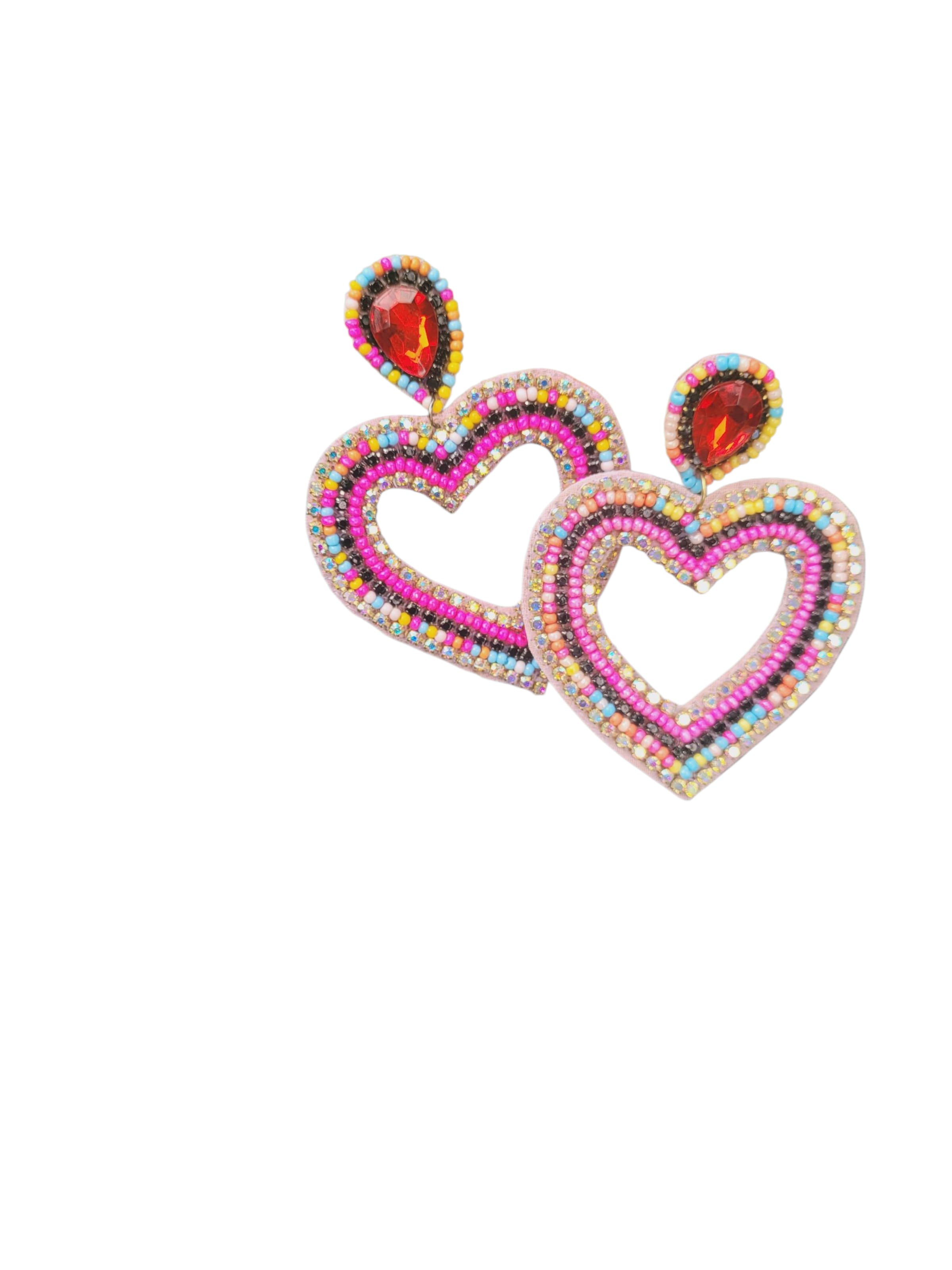 PfauGermany Earrings 'Heart Beat' in Pink
