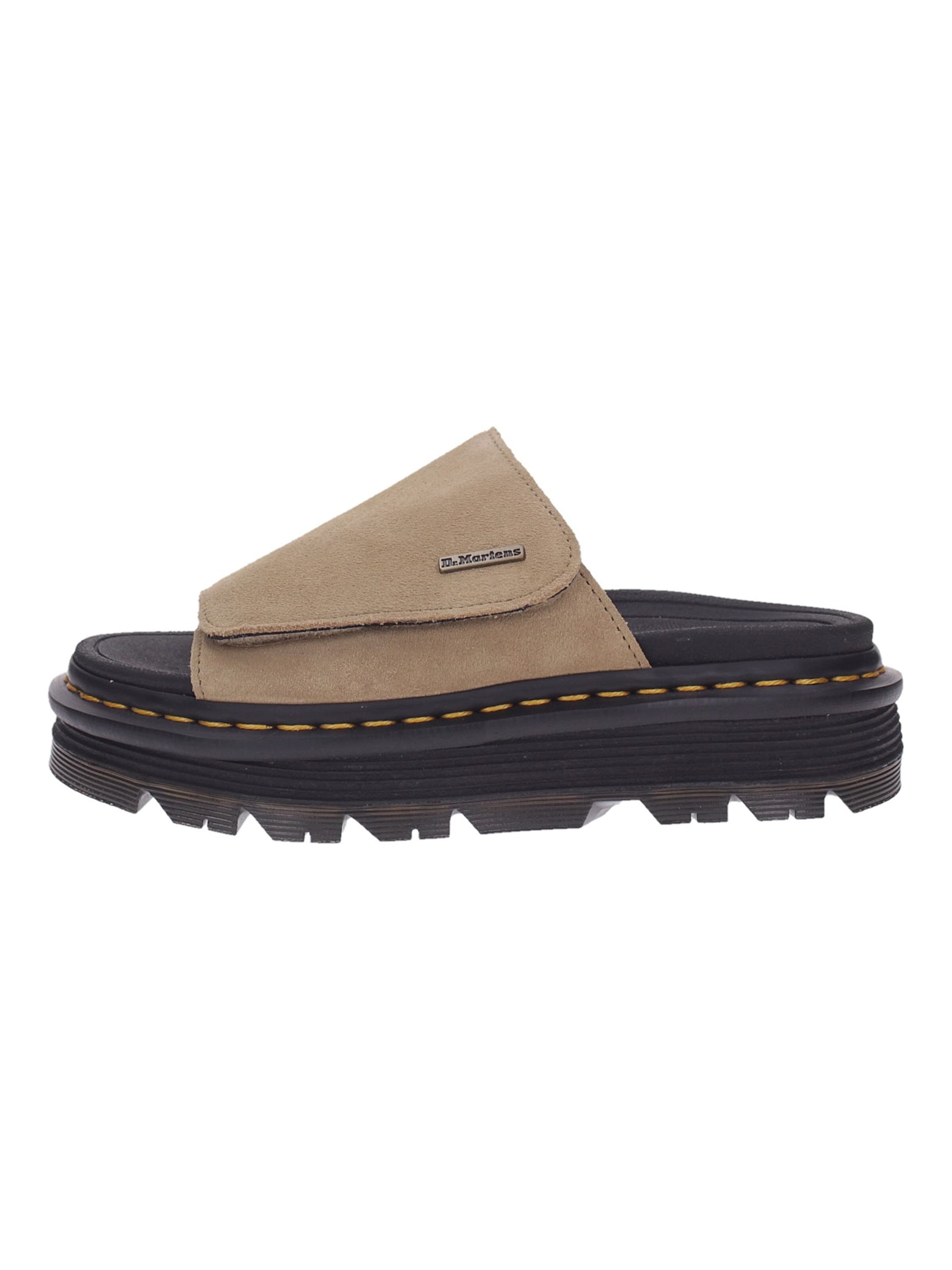 Zoccoletto 'Ciabatta' di Dr. Martens in beige: frontale