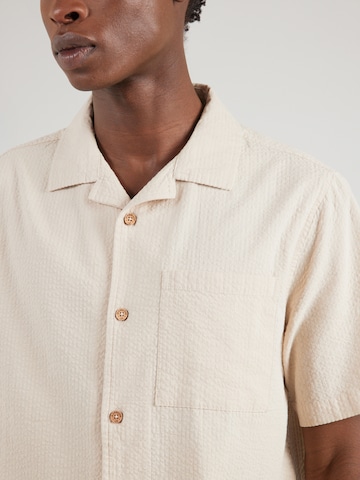 INDICODE JEANS Regular fit Skjorta 'INDrill' i beige