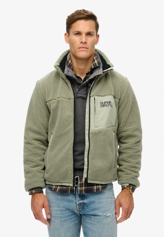 Veste en polaire 'Entspannte' Superdry en vert : devant