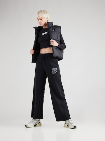 Wide Leg Pantalon 'CLUB FLC' Nike Sportswear en noir